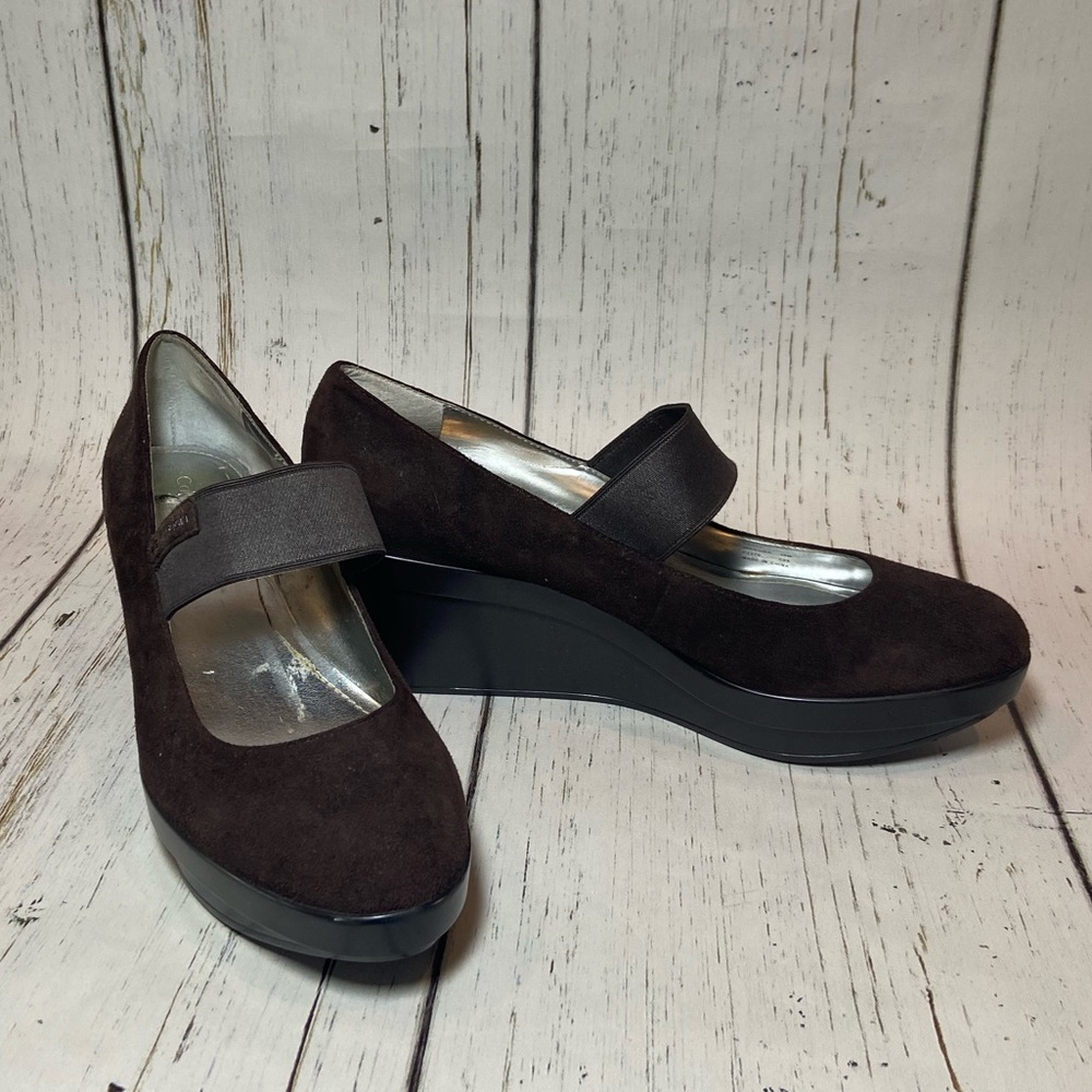 Brown faux suede shoes